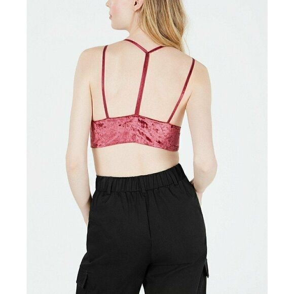 PROJECT 28 NYC Wine Red Strappy Bralette Tank Top - Picture 2 of 4